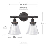 Globe Electric 51444 Parker Vanity Light, Brown