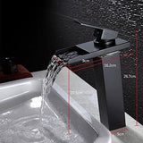 Wovier Oil Rubbed Bronze LED Water Flow Color Changing Waterfall Bathroom Sink Faucet,Single Handle Single Hole Vessel Lavatory Faucet,Basin Mixer Tap Tall Body