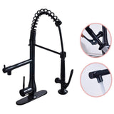 Votamuta Commercial Style Single Handle Pull-Down Kitchen Sink Faucet with Sprayer,Oil Rubbed Bronze Finish