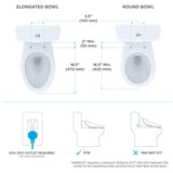 TOTO SW573#01 S300e WASHLET Electronic Bidet Toilet Seat with EWATER+ Cleansing, Round, Cotton White