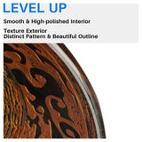 Enbol GS-G0440, Retro Copper Brown Color Artistic Tempered Glass Bathroom Over Counter Artistic Vessel Vanity Sink Bowl, 16.5 Inch Standard Round Top Wash Basin