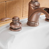 BWE Waterfall 8-16 Inch 3 Holes Two Handle Copper Widespread Bathroom Sink Faucet Commercial