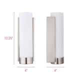 Elina Bathroom Vanity Light – Brushed Nickel w/ Frosted Shade - Linea di Liara LL-WL301-BN