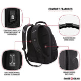 SWISSGEAR Travel Gear 1900 Scansmart TSA Laptop Backpack Black/Black