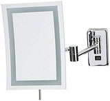 Jerdon JRT710CLD Wall Mount Rectangular Direct Wire Makeup Mirror, Chrome Finish, 6.5