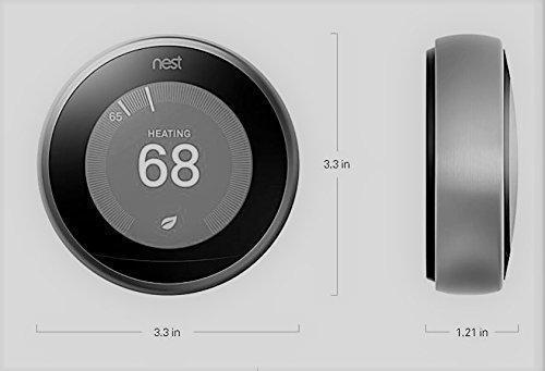 Nest T3017US Learning Thermostat, Easy Temperature Control for Every Room in Your House, White (Third Generation), Works with Alexa Small