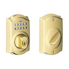 Schlage BE365 CAM 505 Camelot Keypad Deadbolt, Bright Brass