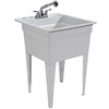 CASHEL Heavy Duty Free-Standing Utility Sink - Fully Loaded Sink Kit, 1960-32-01, White