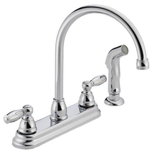 Peerless Claymore 2-Handle Kitchen Sink Faucet with Side Sprayer, Chrome P299575LF