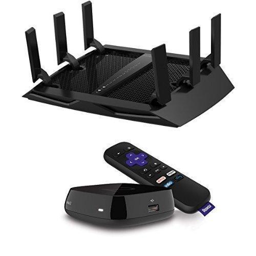 NETGEAR Nighthawk X6 AC3200 Tri-Band Wi-Fi Router (R8000) and Roku 2 Streaming Media Player (4210R) with Faster Processor (2015 Model)