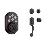 Kwikset 909 SmartCode Electronic Deadbolt and Montara Single Cylinder Handleset Bundle, in Venetian Bronze