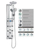 Blue Ocean 52” Stainless Steel SPV962332 Thermostatic Shower Panel with Rainfall Shower Head, 8 Adjustable Nozzles, and Tub Spout