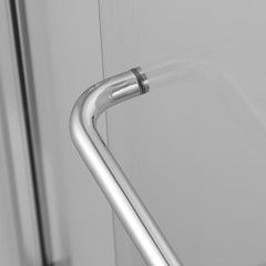 SUNNY SHOWER B020-6072CB Frameless Glass Sliding Shower Door Clear Glass Brushed Nickel Finish 2 Way Sliding, 60