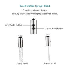 Enzo Rodi Modern Design Commercial Style Single Handle Pull Down Kithen Sink Faucets, for 1-3 Holes Installation, Made by Low-lead Solid Brass, Stainless Steel, ERF7357391AP-10