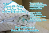 Snuggle-Pedic Ultra-Luxury Bamboo Shredded Memory Foam Pillow Combination With Adjustable Fit and Zipper Removable Kool-Flow Breathable Cooling Hypoallergenic Pillow Cover (Queen)