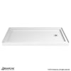 DreamLine SlimLine 32 in. D x 60 in. W x 2 3/4 in. H Right Drain Single Threshold Shower Base in White, DLT-1132602