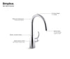 KOHLER 597-VS Simplice Kitchen Faucet, One Size, Vibrant Stainless