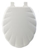 MAYFAIR Sculptured Shell Toilet Seat will Never Loosen and Easily Remove, ELONGATED, Durable Enameled Wood, White, 122ECA 000