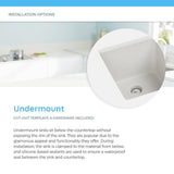 848 Large Single Bowl Quartz Kitchen Sink, White, No Additional Accessories