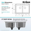 Kraus Forteza Granite Kithen Sink, 33 Inch, KGD-52GREY