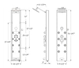 Blue Ocean 52” Aluminum SP787392B Shower Panel Tower with Rainfall Shower Head, 8 Multi-functional Nozzles