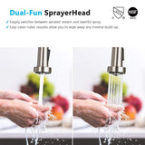 【Promoción】Commercial Kitchen Faucet with Pull Down Sprayer, KOPAIS 1-Handle High Arch Brushed Nickel Kitchen Sink Faucets, Single Lever Deck Mounted Stainless Steel cUPC
