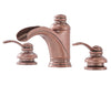 BWE Waterfall 8-16 Inch 3 Holes Two Handle Copper Widespread Bathroom Sink Faucet Commercial