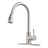 BWE Commercial Sink Single Handle One Hole Pull Down Sprayer Kitchen Faucet Pull Out Kitchen Faucets Brushed Nickel