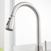 BWE Commercial Sink Single Handle One Hole Pull Down Sprayer Kitchen Faucet Pull Out Kitchen Faucets Brushed Nickel