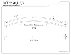 Kingston Brass CCD2170 Shower Rod, Black,
