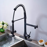 Votamuta Commercial Style Single Handle Pull-Down Kitchen Sink Faucet with Sprayer,Oil Rubbed Bronze Finish