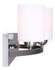 CANARM LTD. BPT IVL370A03BPT Hampton 3 Bulb Vanity Light, Brushed Pewter, White