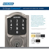 Schlage Connect Smart Deadbolt with Camelot trim in Satin Nickel, Zigbee Certified - BE468GBAK CAM 619