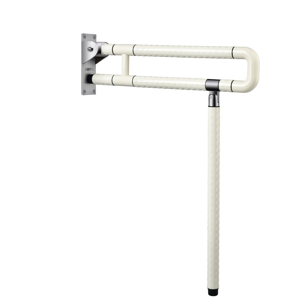 Medical Safety Toilet Grab Bar Handicap Bathroom Seat Support Foldable Skid Resistance Toilet Bathroom Bar Bathroom Hand Grips for Disability Aid and Elderly Assistance (White 75CM)