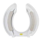 Big John 3-W Oversized Open Front Toilet Seat with Cover and Stainless Steel Hinges – For Round Or Elongated Toilet Bowls – Weight Capacity 1,200 Pounds – White