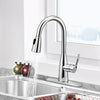 BOHARERS Kitchen Faucet with Sprayer - Single Handle pull down Sprayer Stainless Steel Spot Resist, Polished Chrome