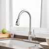 BWE Commercial Sink Single Handle One Hole Pull Down Sprayer Kitchen Faucet Pull Out Kitchen Faucets Brushed Nickel