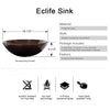 eclife 24 inch Bathroom Vanity Combo Modern MDF Cabinet with Vanity Mirror Tempered Glass Counter Top Vessel Sink with 1.5 GPM Faucet and Pop Up Drain A1B2