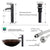 eclife 24 inch Bathroom Vanity Combo Modern MDF Cabinet with Vanity Mirror Tempered Glass Counter Top Vessel Sink with 1.5 GPM Faucet and Pop Up Drain A1B2