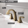 Delta Faucet Dryden 2-Handle Widespread Bathroom Faucet with Metal Drain Assembly, Champagne Bronze 3551LF-CZ