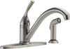 Delta Faucet Classic Single-Handle Kitchen Sink Faucet with Side Sprayer in Matching Finish, Stainless 400-SS-DST