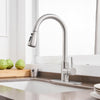 BWE Commercial Sink Single Handle One Hole Pull Down Sprayer Kitchen Faucet Pull Out Kitchen Faucets Brushed Nickel