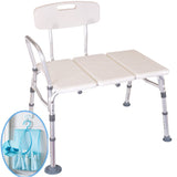 Medokare Shower Transfer Bench Seat – Over Tub Transfer Bench Shower Chair for Elderly, Handicap Transfer Bench for Adults, Adjustable Bathroom Shower Seat with Tote Bag