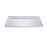 DreamLine SlimLine 36 in. D x 60 in. W x 2 3/4 in. H Center Drain Single Threshold Shower Base in White