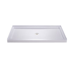 DreamLine SlimLine 36 in. D x 60 in. W x 2 3/4 in. H Center Drain Single Threshold Shower Base in White