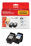 Canon PG-210 XL and CL-211 XL Ink and Glossy Photo Paper Plus Re-manufactured Set, 4 Cartridges Total, Combo Pack (2973B004-RC210211XLVB-2)