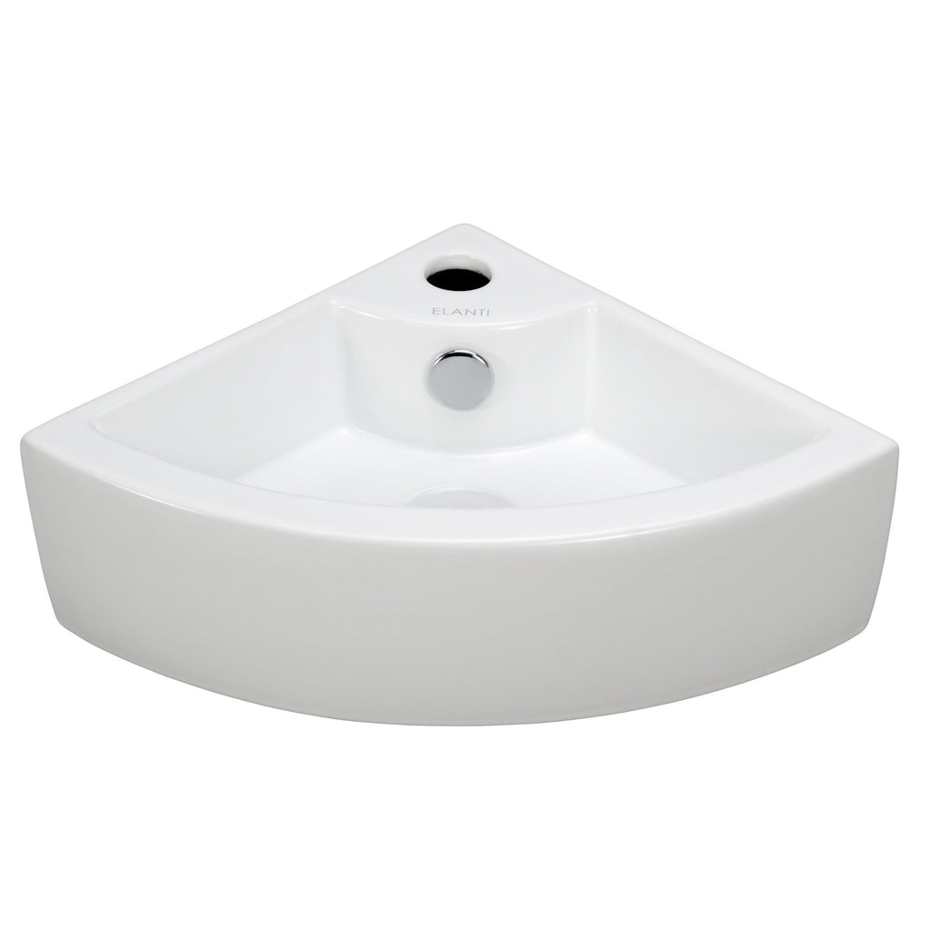 Elanti Collection EC9808 Sink, Corner (17.5 x 12.2 x 4.9 Inches), White