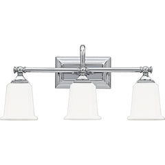 Quoizel NL8603C Nicholas 3-Light Bath Light, Polished Chrome