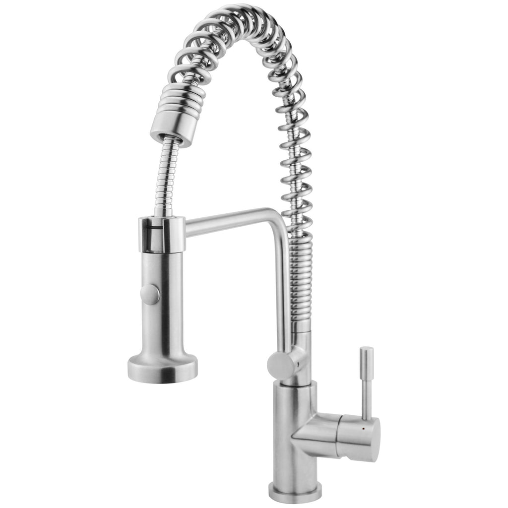 Geyser GF51-S Geyser Stainless Steel Commercial-Style Coiled Spring Kitchen Pull-Out Faucet by Geyser