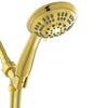 ShowerMaxx | Luxury Spa Series | 6 Spray Settings 4.5 inch Hand Held Shower Head | Extra Long Stainless Steel Hose | Easy-to-Remove Flow Restrictor to MAXX-imize Shower | Polished Brass/Gold Finish